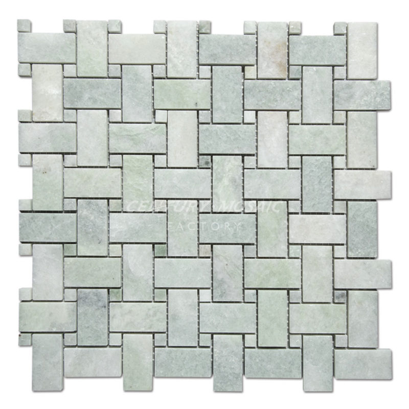 Ming Green Marble Basketweave Mosaic Tile Collection - Centurymosaic