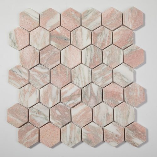 centurymosaic-Norway-Rose-tumbled-hexagon-mosaic