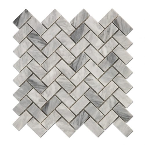 centurymosaic-carrara-gray-1-inch-by-4-inch-Herringbone-mosaic-tile